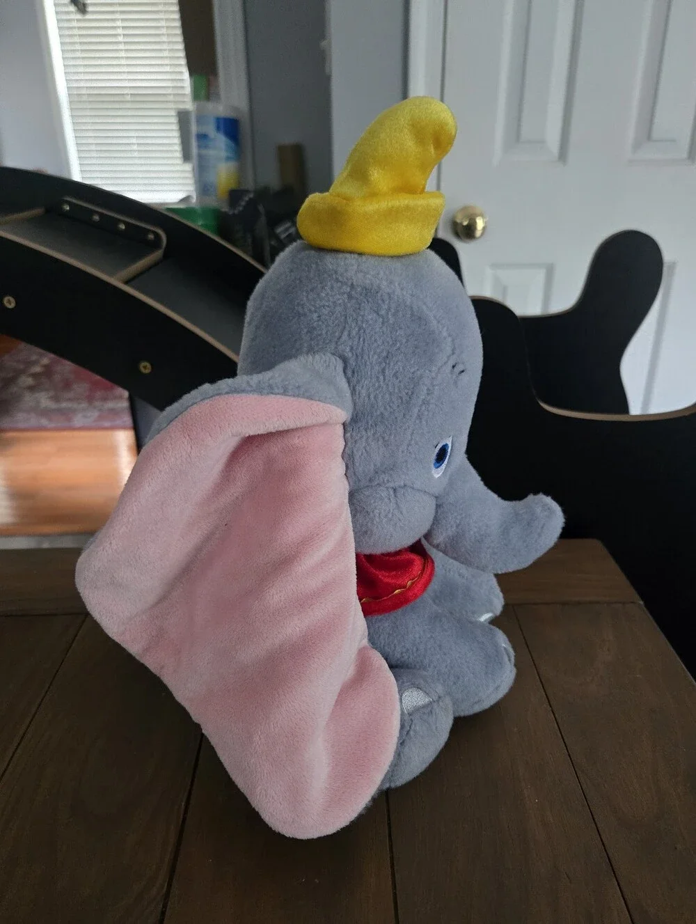 Disney Store Exclusive Dumbo Plush Elephant Gray Body, Pink Ears, Yellow Hat
